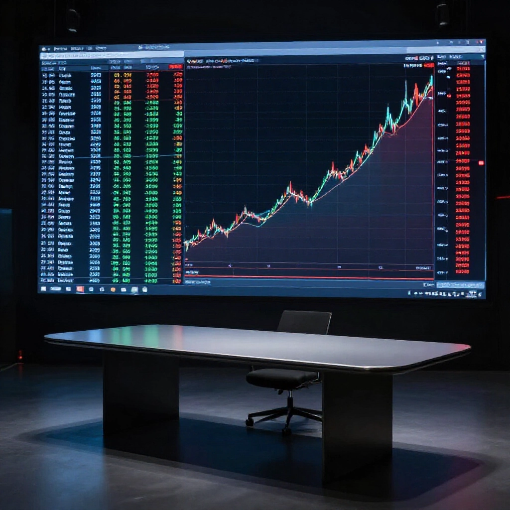 Sleek table on screen listing top missing 539 numbers like 05 at 38 periods next to historical max bars rising dramatically in dark data visualization room
