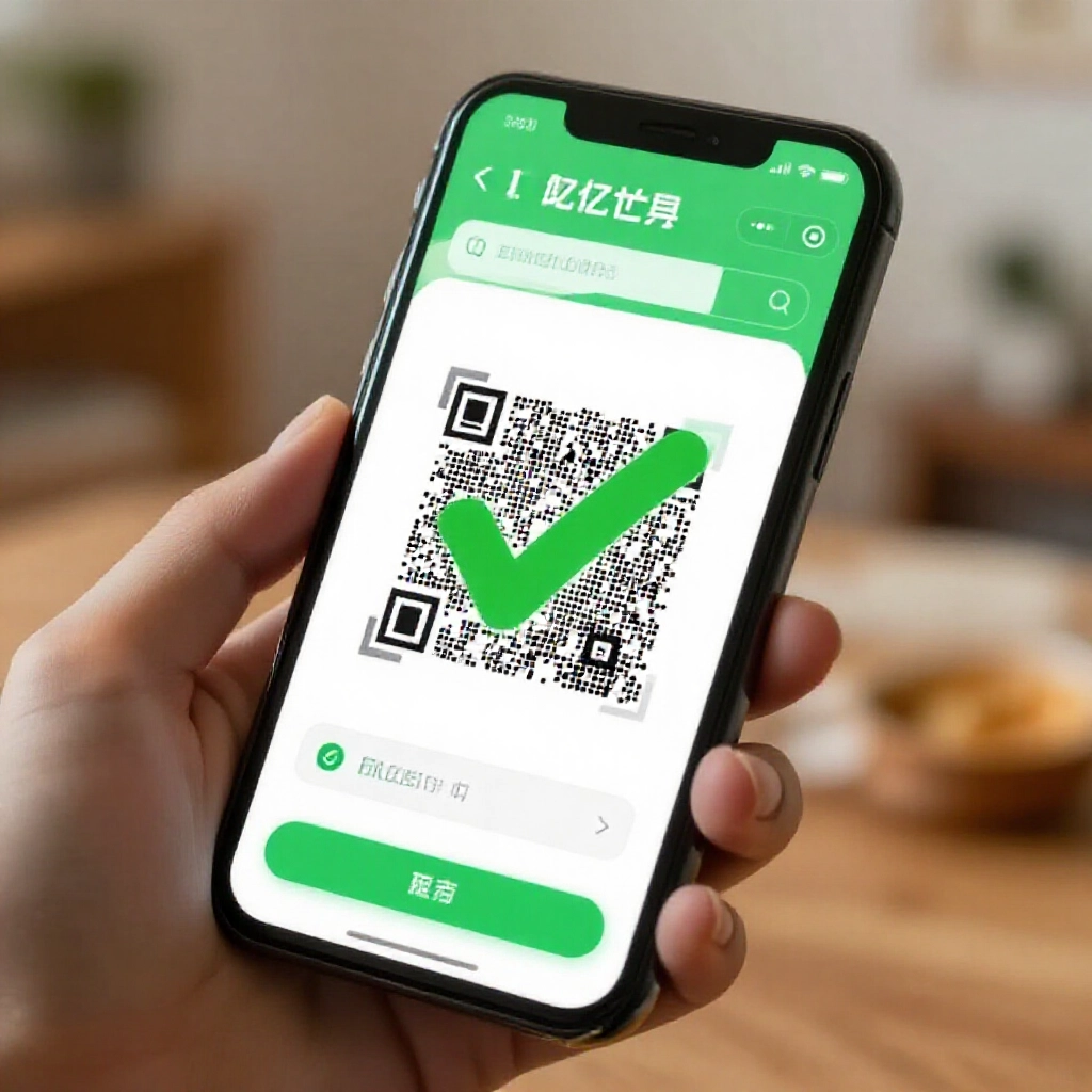 手機螢幕顯示台灣彩券官方 APP 掃描刮刮樂 QR 碼，綠色勾勾與驗證結果浮現