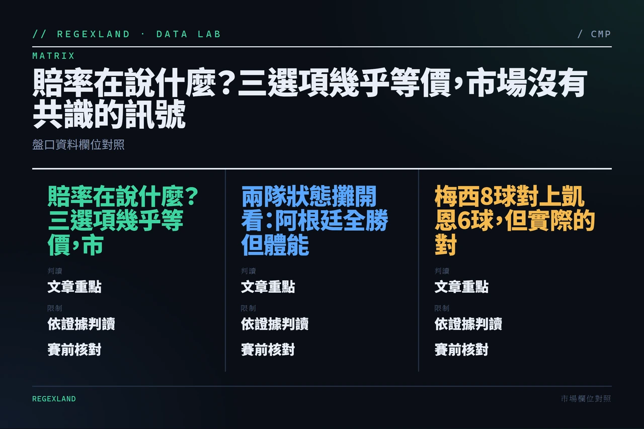 2026 世界盃數據分析:英格蘭 vs 阿根廷 運彩賠率、盤口欄位與風險 盤口資料欄位對照資訊圖