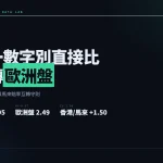 三種賠率格式轉換為歐洲盤的對照示意圖
