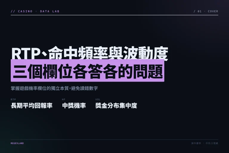 RTP、命中頻率與波動度三欄位比較資訊圖