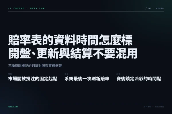 三種賠率表時間標記——開盤時間、更新時間與結算時間的比較圖表
